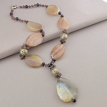 картинка Бусы Агат Чешский хрусталь 56 см от магазина Wolves