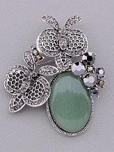 картинка Брошь Нефрит 60x50мм от магазина Wolves