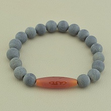 картинка Браслет из Сердолика, из Шунгита, коричневый, на резинке 'SUNSTONES' 17 см от магазина Wolves