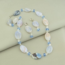 картинка Бусы и Серьги из агата и чешского хрусталя SUNSTONES от магазина Wolves