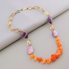 картинка Бусы Сердолик Яшма Топаз 60 см от магазина Wolves