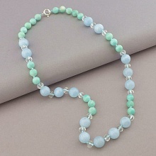картинка Бусы 'SUNSTONES' Аквамарин Амазонит Чешский хрусталь 57 см от магазина Wolves