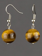 картинка Элитные Серьги Тигровый глаз (золотой) №2 от магазина Wolves