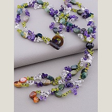 картинка Бусы Яшма Горный хрусталь Аметист 58 см от магазина Wolves