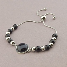 картинка Браслет 'Stainless Steel' Агат Медицинская сталь 316L 17 см от магазина Wolves