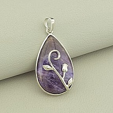 картинка Кулон Аметист 40x23мм от магазина Wolves