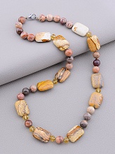 картинка Бусы 'SUNSTONES' Яшма Чешский хрусталь 50 см от магазина Wolves