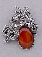 картинка Брошь Сердолик 60x50мм от магазина Wolves