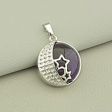 картинка Кулон Аметист 25x22мм от магазина Wolves