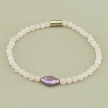 картинка Браслет 'SUNSTONES' Розовый кварц Жемчуг 19 см от магазина Wolves