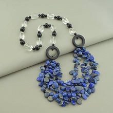 картинка Бусы Лазурит Агат Горный хрусталь 80 см от магазина Wolves