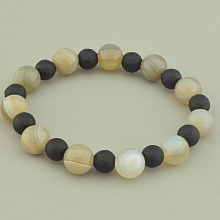 картинка Браслет 'SUNSTONES' Агат Шунгит 18 см от магазина Wolves