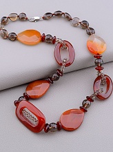 картинка Бусы Сердолик Раухтопаз 55 см от магазина Wolves