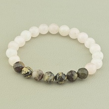 картинка Браслет 'SUNSTONES' Розовый кварц Родонит 18 см от магазина Wolves