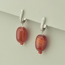 картинка Серьги 'SUNSTONES' Сердолик  (родий) от магазина Wolves