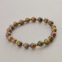 картинка Браслет 'SUNSTONES' Тигровый глаз Бисер 17 см от магазина Wolves