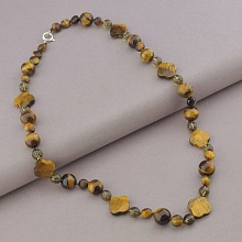 картинка Бусы 'SUNSTONES' Тигровый глаз Раухтопаз 56 см от магазина Wolves