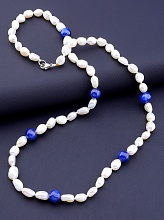 картинка Бусы 'SUNSTONES' Жемчуг Серебро(925) 52 см от магазина Wolves