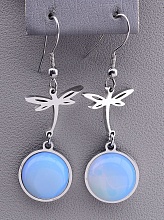 картинка Серьги 'Stainless Steel' Лунный камень от магазина Wolves