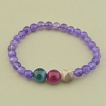 картинка Браслет 'SUNSTONES' Аметист Агат 18 см от магазина Wolves