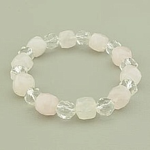 картинка Браслет 'SUNSTONES' Розовый кварц Горный хрусталь 15 см от магазина Wolves