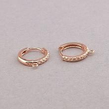 картинка Швензы Пара Фианит позолота 18к (розовая) 14х2см от магазина Wolves