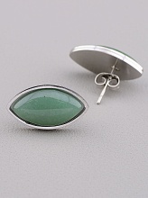 картинка Серьги Нефрит 21x10мм от магазина Wolves