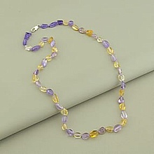 картинка Бусы на замке из аметиста и цитрина от магазина Wolves