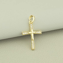 картинка Крестик 'XUPING' Фианит (позолота 18к (лимонная)) от магазина Wolves