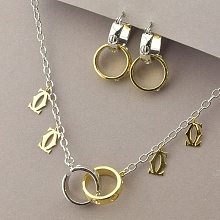 картинка Подвеска+Серьги 'Winniana' Фианит 41 см (позолота-родий) от магазина Wolves