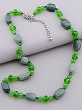 картинка Бусы 'SUNSTONES' Нефрит Чешский хрусталь 50 см от магазина Wolves