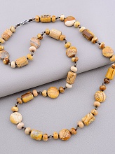 картинка Бусы 'SUNSTONES' Яшма Чешский хрусталь 64 см от магазина Wolves