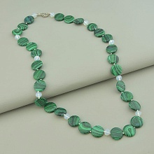 картинка Бусы 'SUNSTONES' Малахит Чешский хрусталь 60 см от магазина Wolves