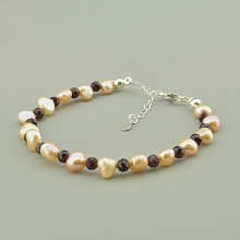 картинка Браслет 'SUNSTONES' Жемчуг Гранат 17 см от магазина Wolves