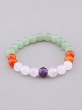 картинка Браслет 'SUNSTONES' Нефрит Сердолик Аметист 17 см от магазина Wolves