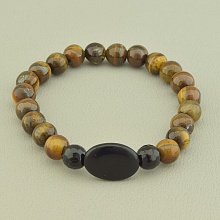 картинка Браслет 'SUNSTONES' Тигровый глаз Агат 18 см от магазина Wolves