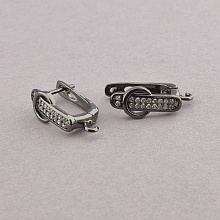 картинка Швензы из медного сплава с фианитом, хромированные, Пара на английском замке 15х7 см от магазина Wolves