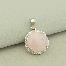 картинка Кулон Розовый кварц 21x18мм от магазина Wolves