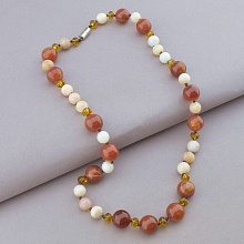 картинка Бусы 'SUNSTONES' Сердолик Опал Чешский хрусталь 57 см от магазина Wolves