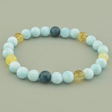 картинка Браслет из ларимара, апатита и волосатика от магазина Wolves