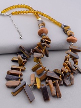 картинка Бусы Тигровый глаз Чешский хрусталь 55 см от магазина Wolves