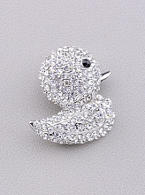 картинка Брошь Фианит 35х30 (родий) от магазина Wolves