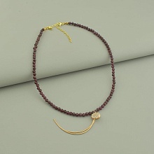 картинка Подвеска 'SUNSTONES' Гранат Фианит 38 см от магазина Wolves