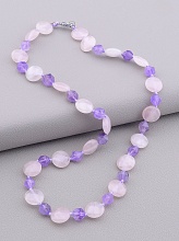 картинка Бусы 'SUNSTONES' Аметист Розовый кварц 49 см от магазина Wolves