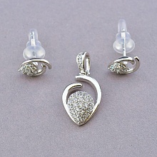 картинка Серьги+Кулон 'XUPING' Фианит  (родий) от магазина Wolves