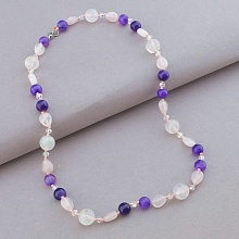 картинка Бусы 'SUNSTONES' Розовый кварц Агат Чешский хрусталь 47 см от магазина Wolves