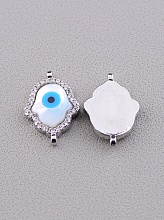 картинка Коннектор Фианит 17х15 (родий) от магазина Wolves