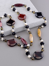 картинка Бусы Агат Сердолик Чешский хрусталь 80 см от магазина Wolves