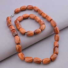 картинка Бусы+Браслет Золотой Песок 46 см от магазина Wolves