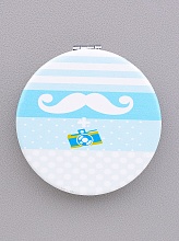 картинка Зеркальце мини, металлическое, голубое 65x65 мм от магазина Wolves